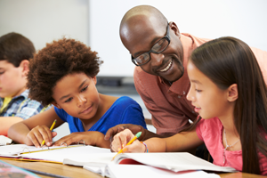 Teacher one on one with a student